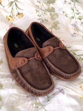 Ugg Sheepskin Lined Suede Slipper